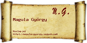 Magula György névjegykártya